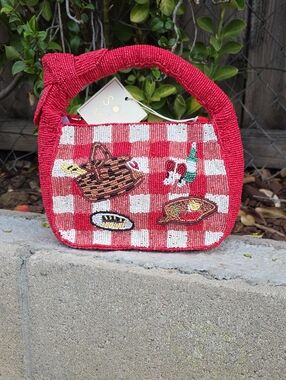 Red Picnic Beaded Bag